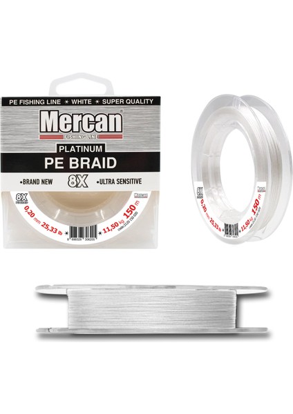 Platinum Pe 8x Örgü Ip 150 M Beyaz Makara Misina