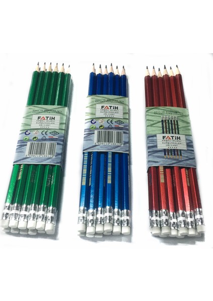 Köşeli Silgili Kurşunkalem 12'li