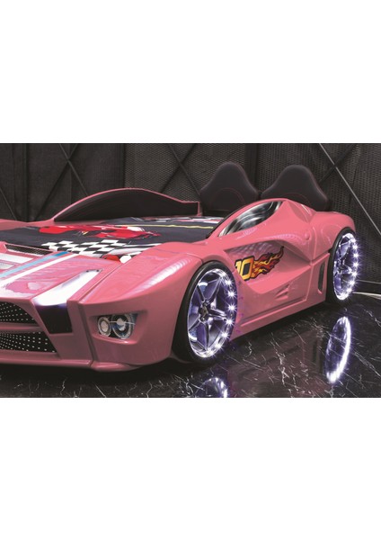 Mobilya Luxury Full Araba Yatak Karyola Pembe fiyatları