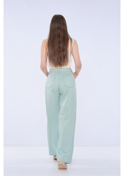 Kadın Yeni Model Bol Pantolon 98865541 42 Haki Yeşili