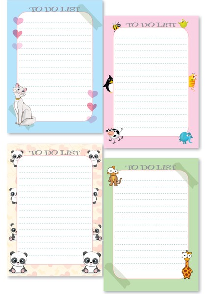 4lü Bloknot Note Pad - To Do List Bloknot Not Kağıdı 10 x 14 cm