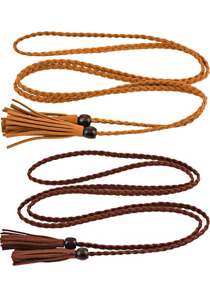 2pcs Boncuk Kolye - Kırmızı / Kahverengi (Yurt Dışından)