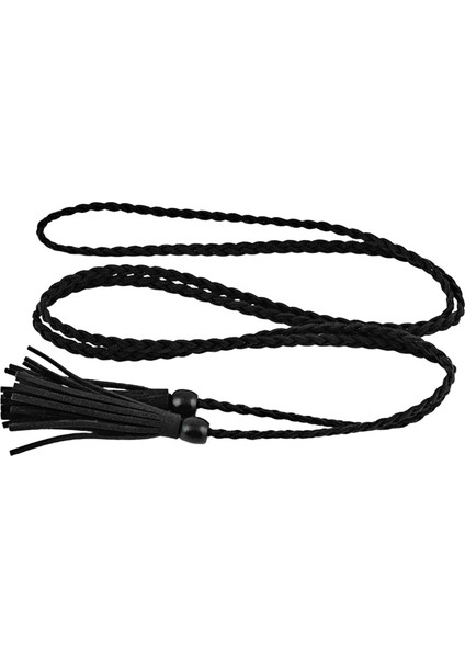 2pcs Püskül Bel Kemeri Kemeri - Siyah / Kırmızı (Yurt Dışından)