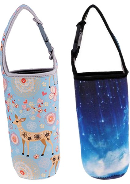 2pcs Tumbler Taşıyıcı Tutucu Çanta Kamp Balıkçılık Geyiği ve Gökyüzü Için Yeniden Kullanılabilir Koruyucu (Yurt Dışından)