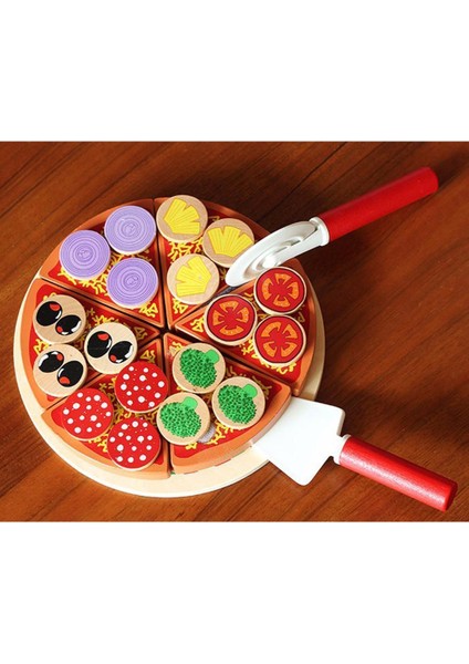 Simumaltion Ahşap Yapışkan Pizza Taklit Oyun Oyuncak (Yurt Dışından)