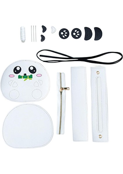 Panda Şeklinde Deri Çanta Yapımı - Beyaz (Yurt Dışından)