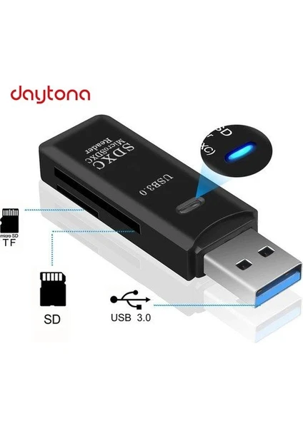 NO143 USB 3.0 To Sd/micro Sd Kart Okuyucu Çevirici Adaptör ( 2 ADET)