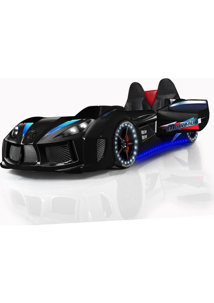 Audi Kapıları Açılabilen Full Ledli Koltuklu Bazalı Arabalı Yatak, Siyah + 1 Adet Comfort Yatak fırsatları