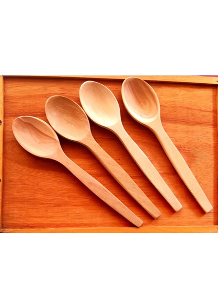 Gürgen Ağacından Kaşık 4 Parça 27CM Mutfak Yemek Gereçleri Kaşık