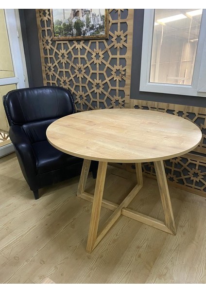 Yuvarlak Yemek Masası, Modern Meşe Kaplama Yemek Masası, Toplantı Masası 100 cm fiyatları
