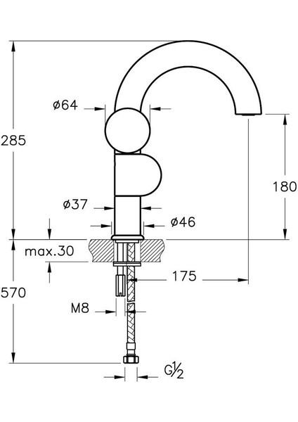 Liquid Lavabo Bataryası, Soldan, Krom A42755