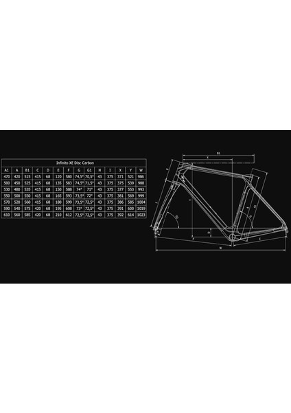 Infinito Xe Disc 55 cm 105 11-V Hd Celeste-Siyah Karbon Yol Bisikleti