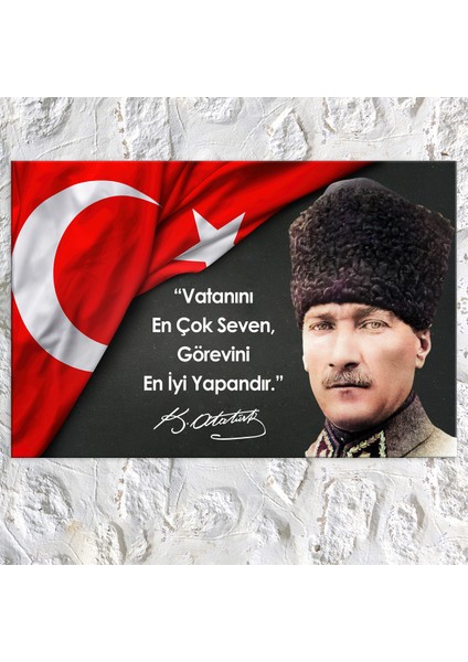 Atatürk Mustafa Kemal Makam Panosu Kanvas Tablo Resmi Kurumlar Okullar (8farklı Ölçü) fiyatları