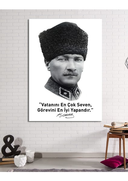 Atatürk Mustafa Kemal Makam Panosu Tablosu Kanvas Tablo Resmi Kurumlar Okullar