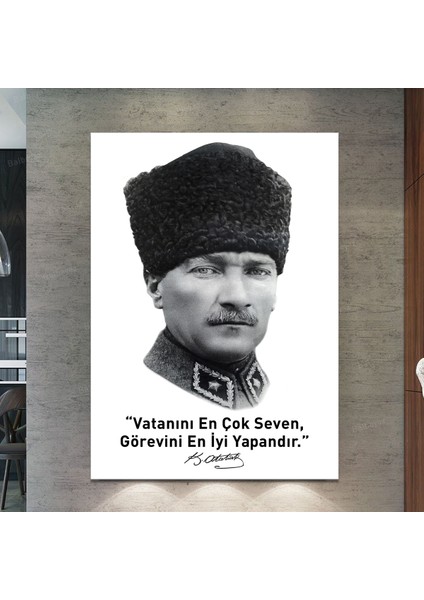 Atatürk Mustafa Kemal Makam Panosu Tablosu Kanvas Tablo Resmi Kurumlar Okullar