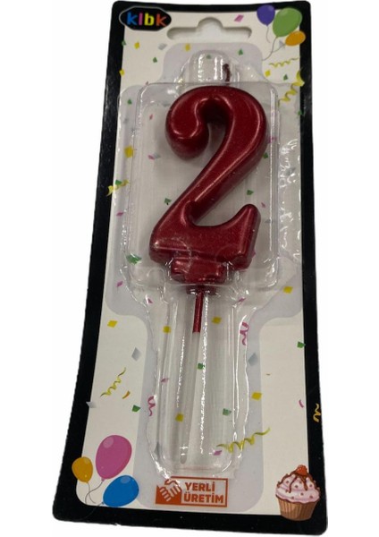 2 Yaş Yeni Kırmızı Rakam Mum