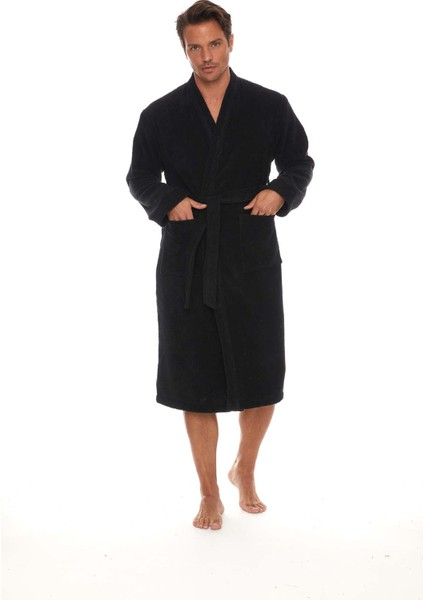 %100 Organik Pamuk Kimono Ekstra Yumuşak Erkek Bornoz