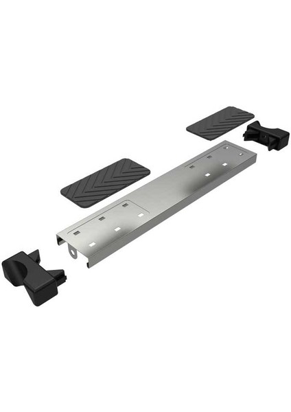 Paslanmaz Çelik Aısı 304 Kalite Merdiven Basamağı - Lastik Pedli. Ø42 mm Boru Için. Eğimli