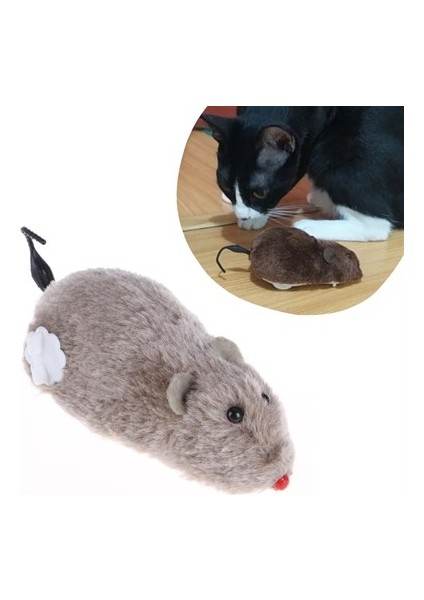 Kurmalı Kedi Eğitim Oyuncağı Tüylü Peluş Fare Yakalama Interaktif Sevimli Eğlenceli Oyuncak