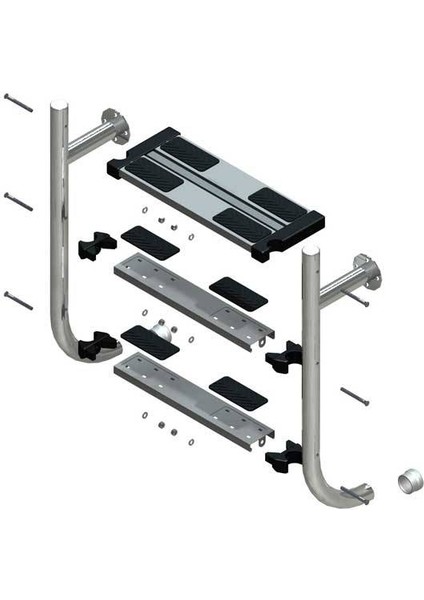 Çiftli Merdiven Basamağı. Ø 42 mm Boru Için. Genişlik 500 Mm