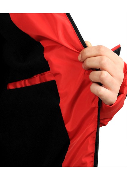 Kadın Kırmızı Kapüşonlu Içi Polarlı Su Geçirmez Rüzgara Dayanıklı Şişme Mont & Kaban & Parka fırsatları