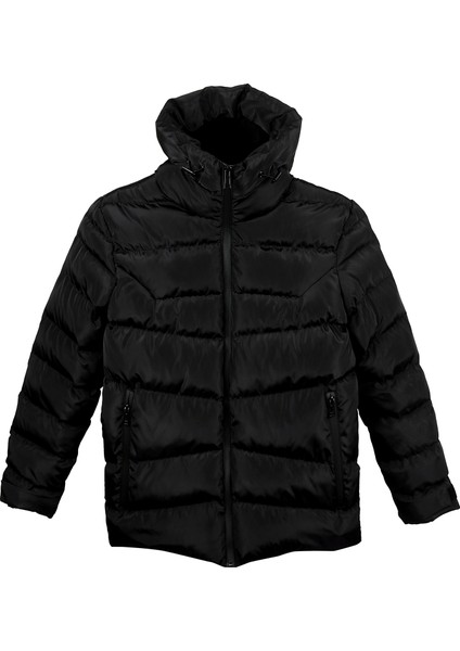 Erkek Siyah Kapüşonlu Içi Polarlı Su Geçirmez Rüzgara Dayanıklı Şişme Mont & Kaban & Parka fiyatları