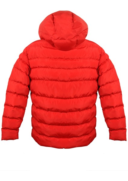 Erkek Kırmızı Kapüşonlu Içi Polarlı Su Geçirmez Rüzgara Dayanıklı Şişme Mont & Kaban & Parka modelleri