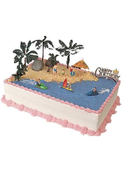 Plaj Temalı Pasta - Teraryum Objesi fiyatları