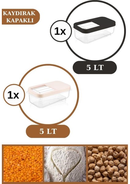 2 Adet Un Bakliyat Erzak Saklama Kabı Deterjan Kutusu 5lt ve Erzak Küreği