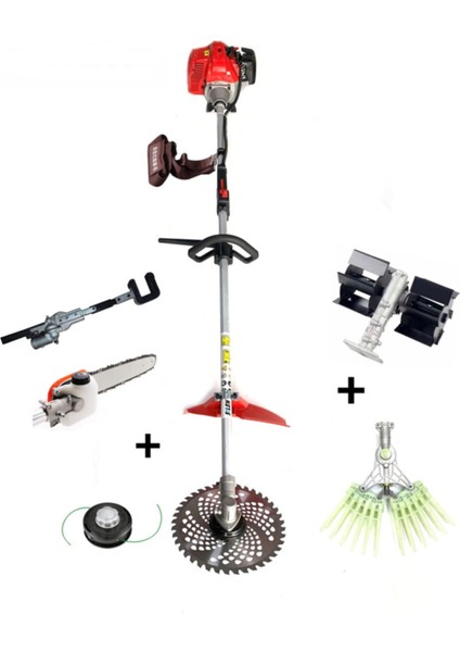 Yan Tırpan + Zeytin Hasat + Fındık Silkeleme + Dal Budama + Paletli Çapa Makinesi 3.2kw 4.6hp
