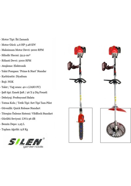 Yan Tırpan + Yüksek Dal Budama Makinesi 3.2kw 4.6hp