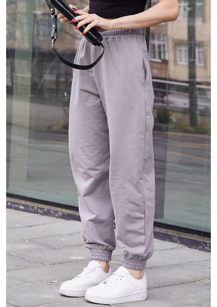 Boyalı Gri Comfort Fit Basic Eşofman Altı MG1635