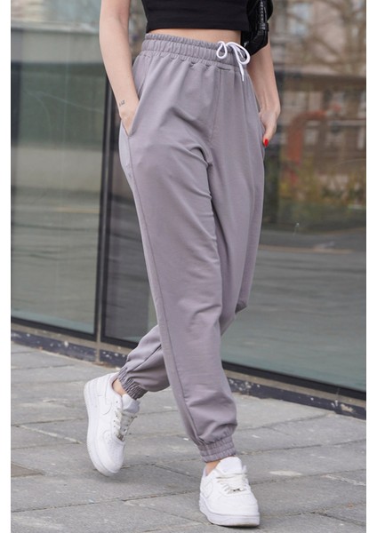 Boyalı Gri Comfort Fit Basic Eşofman Altı MG1635