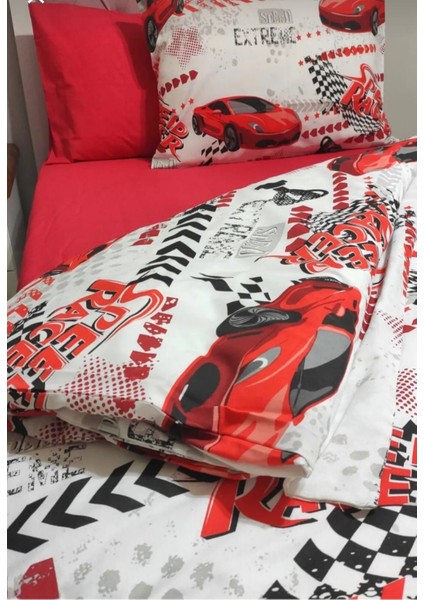 Tek Kişilik Nevresim Takımı Lastikli Çarşaf 2 Yastık 4 Parça