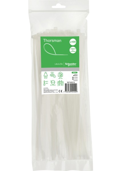 Schneider Thorsman 250 x 4,8mm Kablo Bağı Şeffaf IMT46918