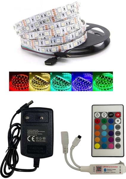 Tuya Destekli Bluetooth Kontrollü Rgb Şerit LED Set 5m