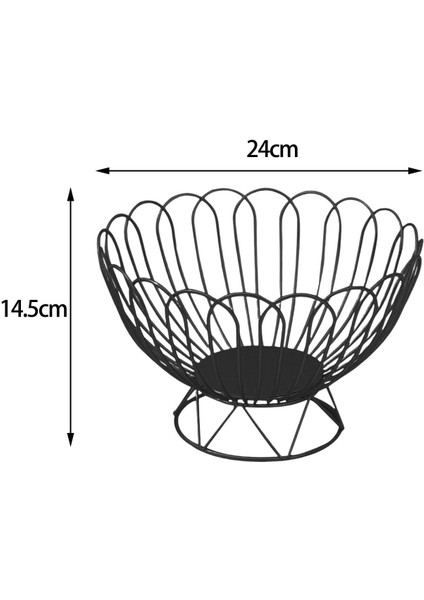 Mutfak Tezgahı Yemek Masası Masaüstü Siyah Için Yaratıcı Demir Tel Meyve Sepeti (Yurt Dışından)
