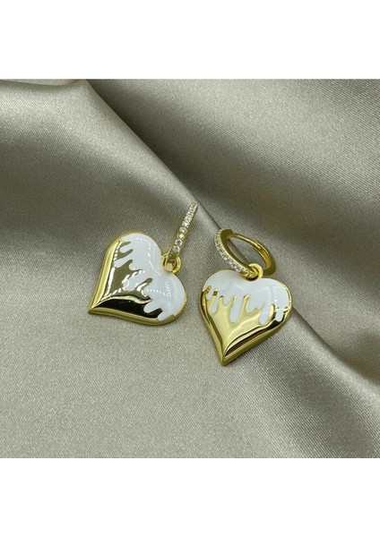 Boyalı Kalp Gümüş Küpe fiyatları