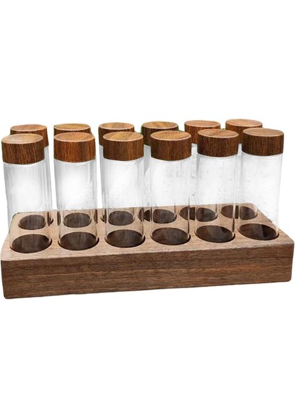 Kahve Kavanozu Kaplı Kabı Tahıllar Somun Kapalı Kutular Tezgah Üst 12 Delikli Kahverengi (Yurt Dışından) fırsatları