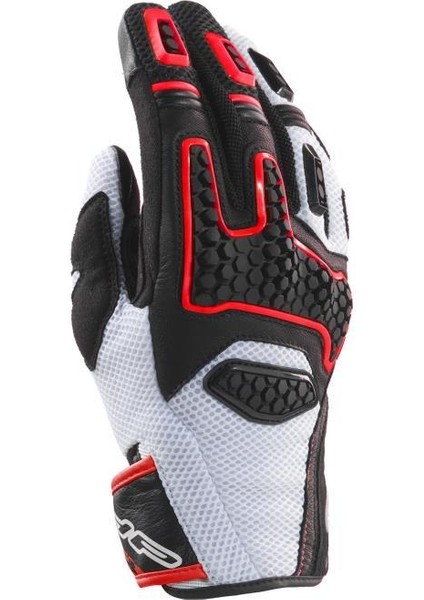 Gts-3 Korumalı Yazlık Motosiklet Eldiveni (Beyaz / Kırmızı)
