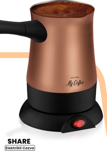 My Coffee MC-101 Share Rose Gold Paslanmaz Çelik 5 Fincan Kapasiteli Elektrikli Cezve