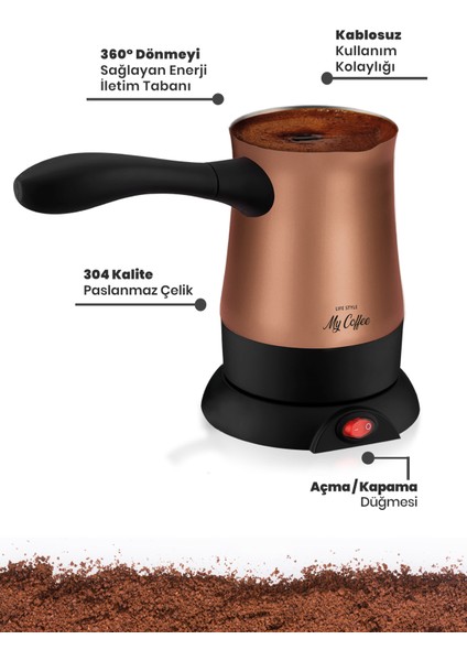 My Coffee MC-101 Share Rose Gold Paslanmaz Çelik 5 Fincan Kapasiteli Elektrikli Cezve indirimleri