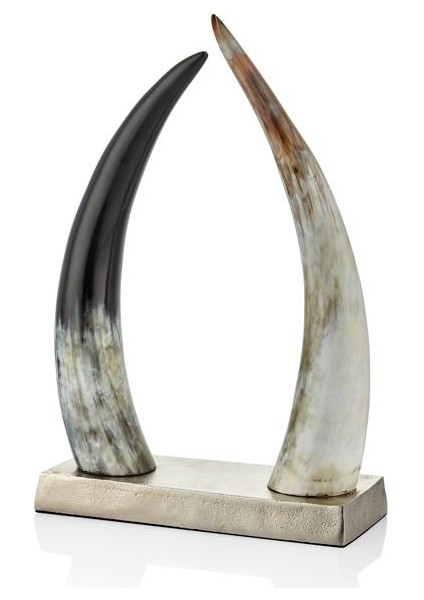 Natural Horn 2li Dikey Boynuz Dekor 25X10X36 cm