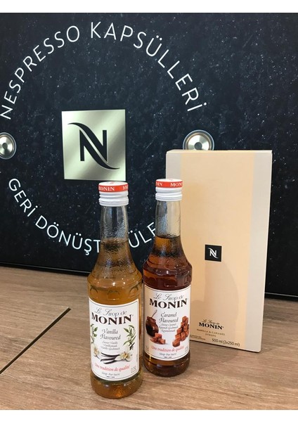 Monin Vanilla & Caramel Syrup Kahve Şurubu 2X250ML