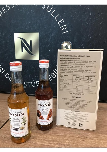 Monin Vanilla & Caramel Syrup Kahve Şurubu 2X250ML fiyatları
