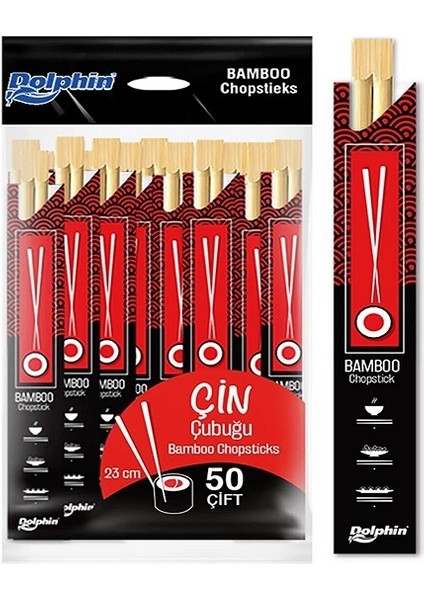Bambu Çin Çubuğu (Chopsticks) 23 cm 50 Çift