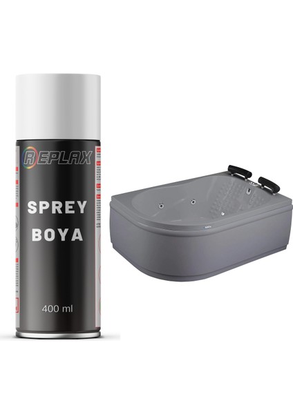 Gri Duşakabin Jakuzi Küvet Sprey Boya Suya Dayanıklı 400 Ml