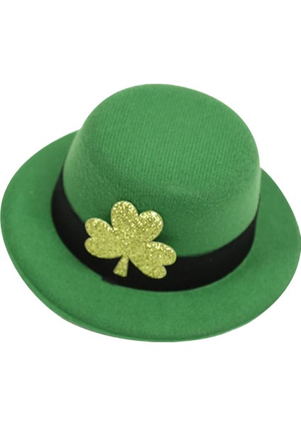 Şapka Şekilli Saç Klibi St 'S Gün Barrettes Saç Aksesuarları Kız Shamrock Koyu Yeşil (Yurt Dışından)