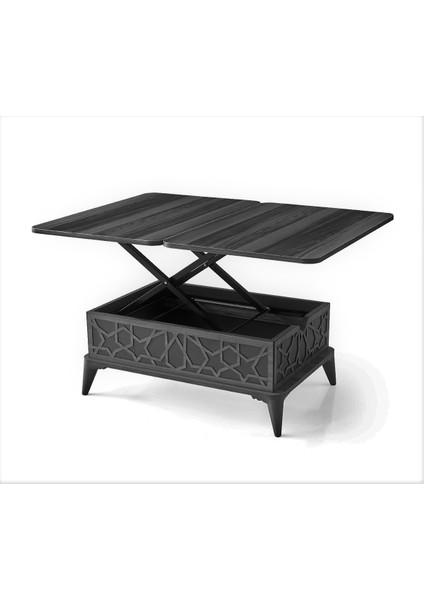 1315 Akıllı Sehpa Sihirli Sehpa Açılır Orta Sehpa Büyüyen Sehpa 82 x 50 cmSTAR Siyah Mermer fırsatları