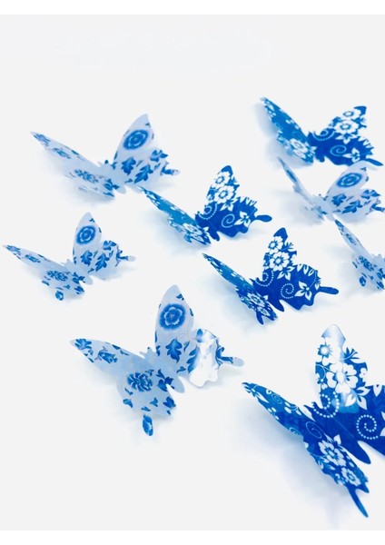 3 Boyutlu Kelebek Sticker Seti - 12 Adet